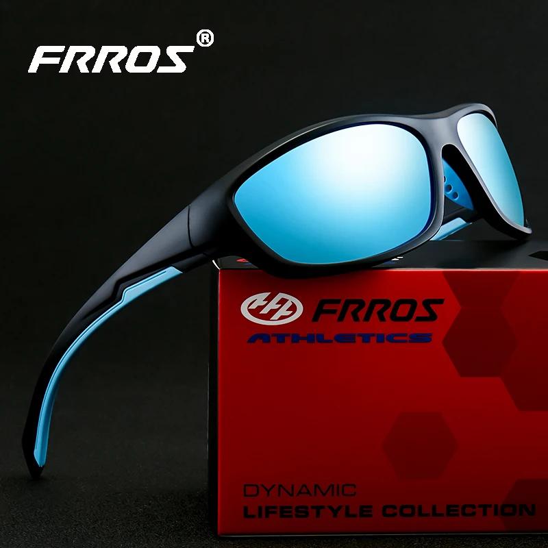 FRROS Brand Polarized Fishing Sunglasses Mens Outdoor Sport Wrap Goggles Photochromic Lens Colorful Mirror Shades Ey